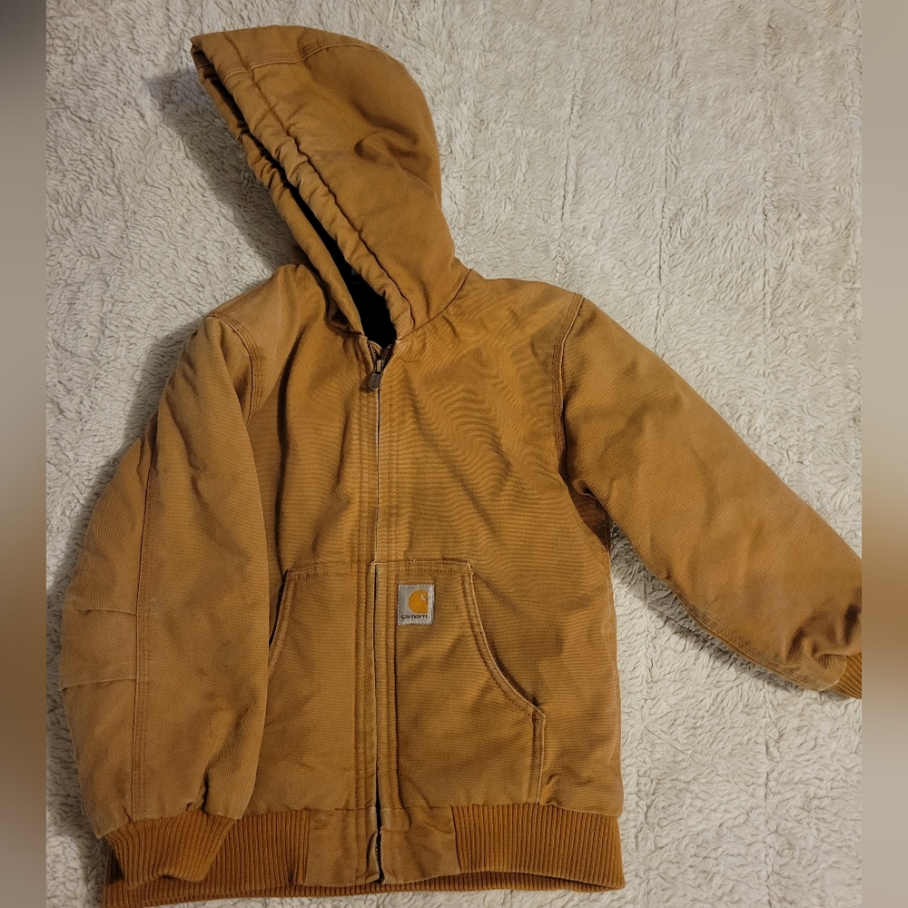 Carhartt Utility Jacket youth size 7-8 small brown camel